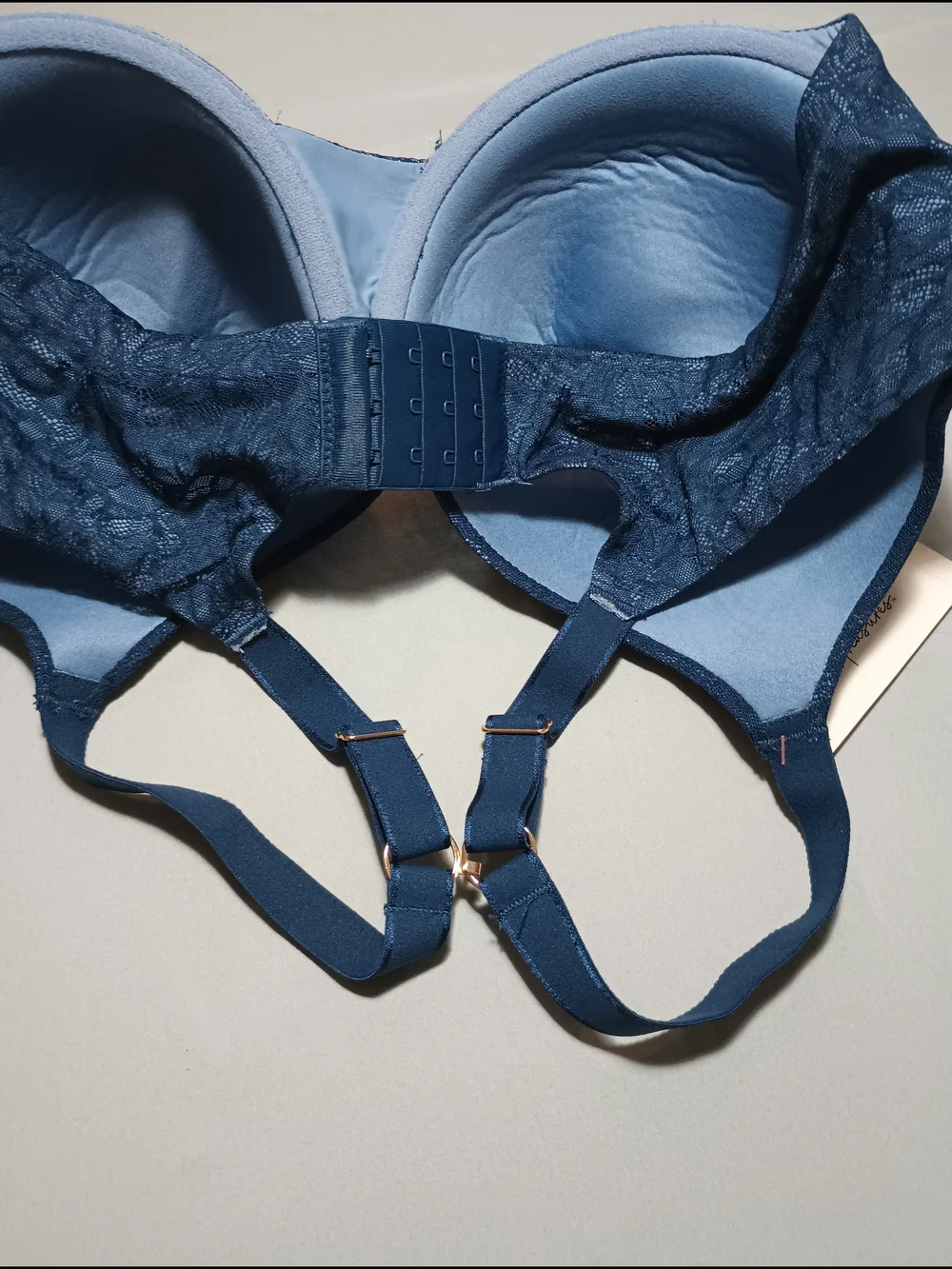 Secret Treasures Women's Blue Luxe Lace Full Coverage Bra